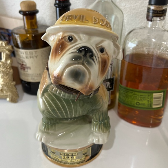 Jim Beam Accents Vintage Jim Beam Bourbon Devil Dogs Usmc Bulldog